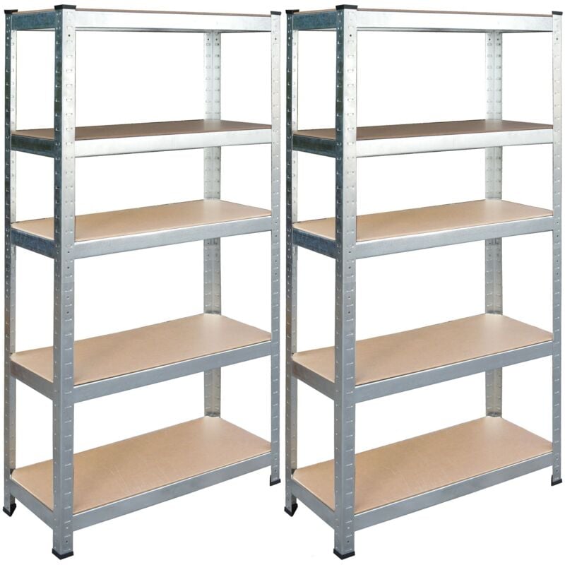 Étagère d'entrepôt en métal, lot de 2 pièces 150 x 75 x 30 cm Humberg HR-810