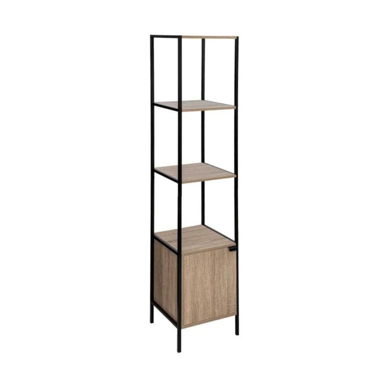 Five Simply Smart - tagère Design 1 Porte 'Aliaj' 176cm Naturel & Noir