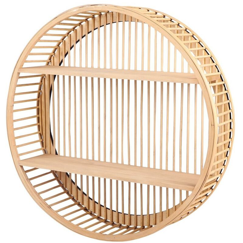 Fornord - tagère design rond bambou 2 niveaux D50