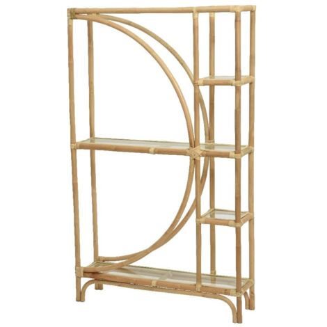 Etagère déstructurée en rotin et verre BALI