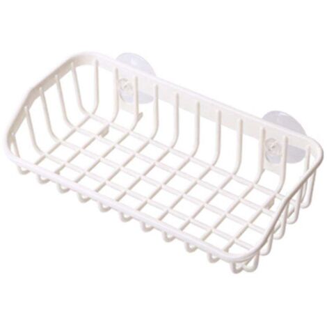 Étagère d'évier en plastique, porte-éponge, panier d'égouttage avec double ventouse pour la maison