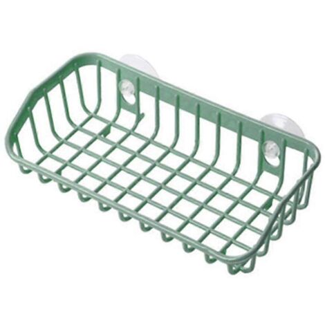 Étagère d'évier en plastique, porte-éponge, panier d'égouttage avec double ventouse pour la maison