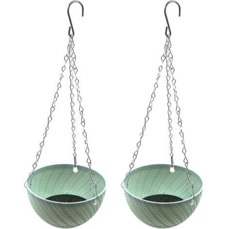 Étagère d'extérieur - 2 pots de fleurs suspendus - 15 × 8,5 cm, bleu 2 pièces