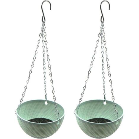 Étagère d'extérieur - 2 pots de fleurs suspendus - 15 × 8,5 cm, bleu 2 pièces