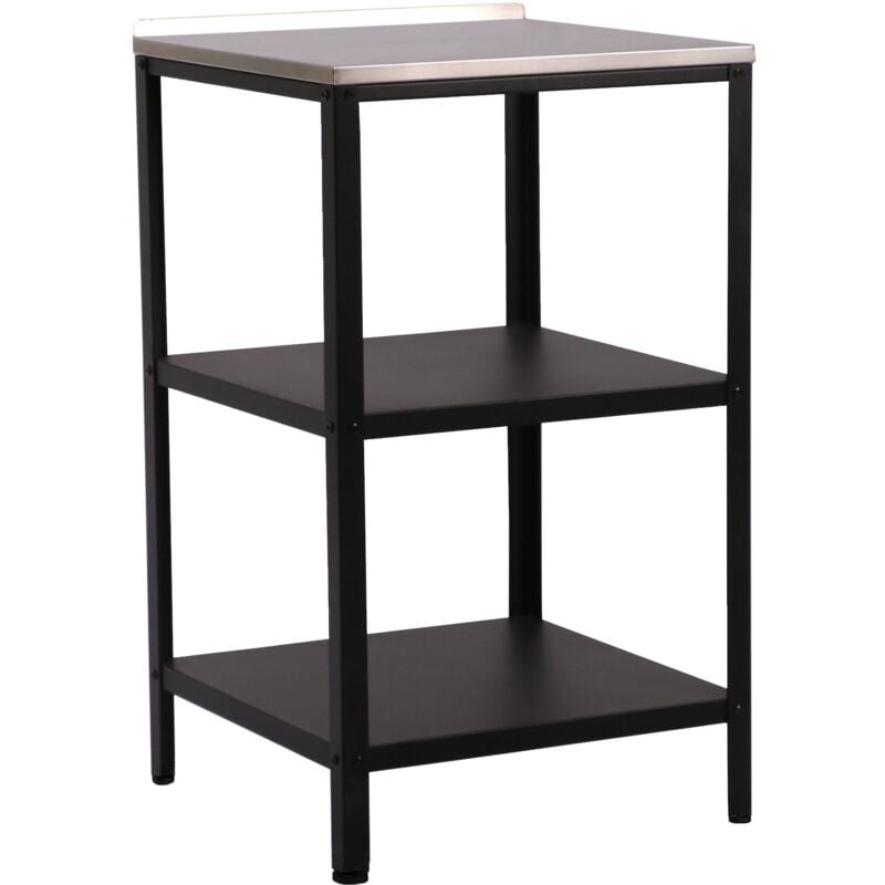Tagère d'extérieur acier 92 x 50 x 50 cm noir mat argent