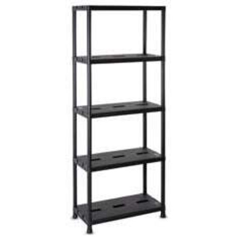 Étagère d'intérieur ventilée avec 5 étagères noir capacité de charge maximale 180 kg dimensions 71x35x180 cm Certifié TÜV-GS