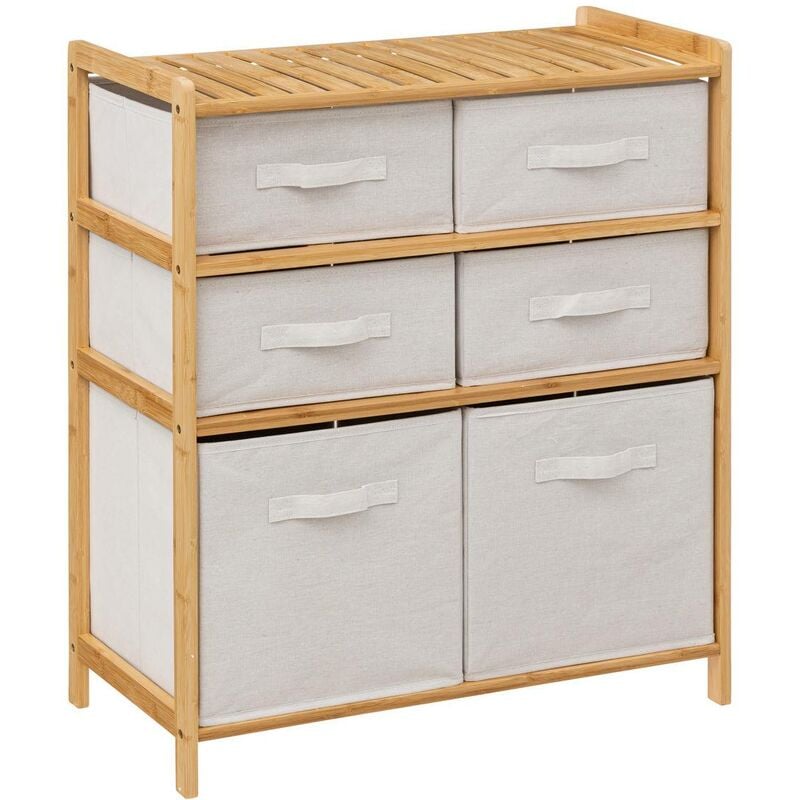 Meuble étagère avec 6 paniers tidy box bambou - 5five