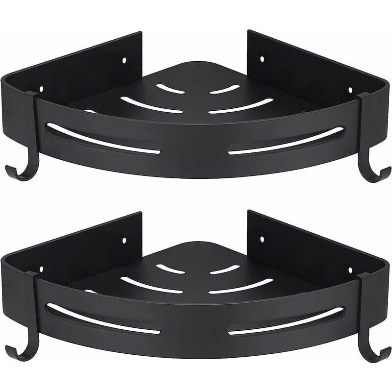 Etagére Douche d'angle Noir sans Perage Rangement Salle de Bain Douche Accessoire Salle de Bain Support Porte Savon Douche Aucun Antirouille en