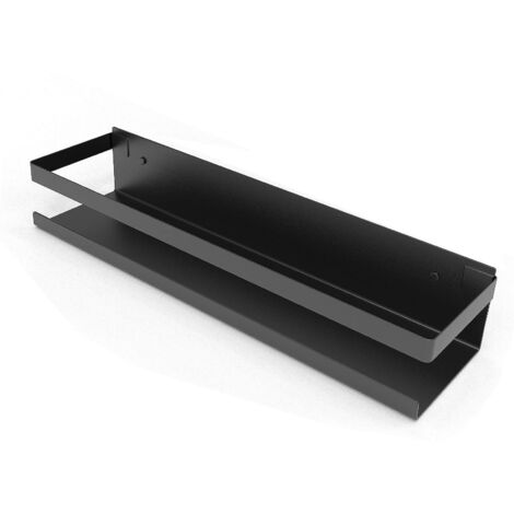 Etagère Douche, Etagere Salle de Bain , Serviteur de Douche, Porte Savon Douche en Acier Inoxydable, Rangement Panier Cuisine Noir Mat - 30cm