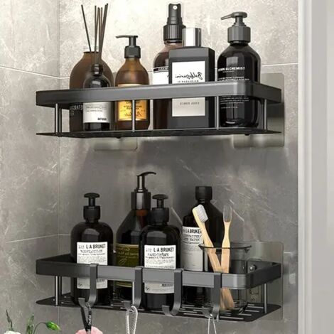 Etagère Douche Lot de 2,Serviteur de Douche,Sans Perçage Étagère Murale de Rangement pour Baignoire,pour Salle de Bain/Cuisine/Chambre
