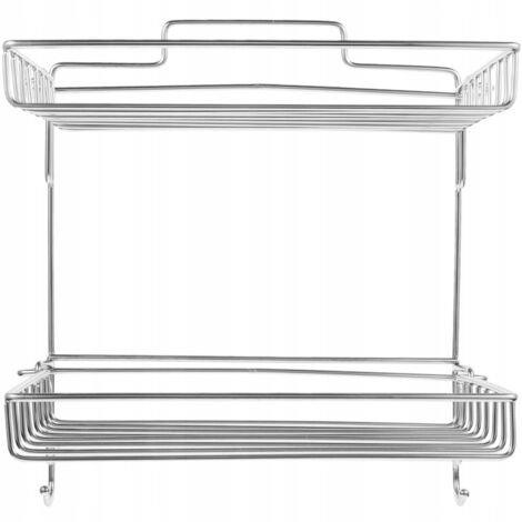 Étagère Douche Murale Inox Crochets Pliables