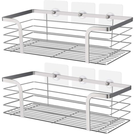 Etagere Douche, Panier de Douche,Salle de Bain Accessoire, Rangement Salle de Bains, Etagere Angle, Acier Inoxydable SUS 304, Lot de 2