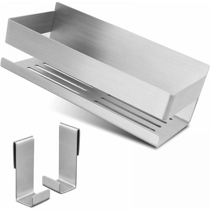 Etagere Douche sans Percage Auto-AdhéSif Panier de Douche Etagere Salle de Bain Acier Inoxydable SUS304 - avec 2 Crochets
