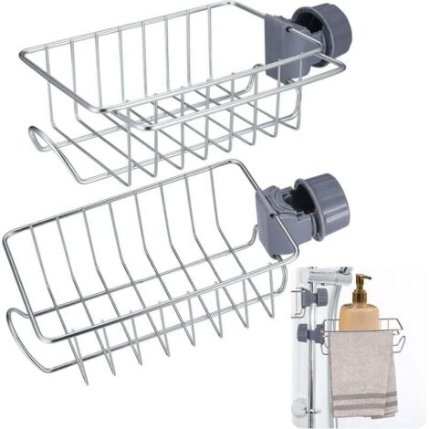 Étagère Douche Sans Percage Porte-Savon Accroché Support Rangement Salle de Bain Cuisine Acier Inoxydable 304