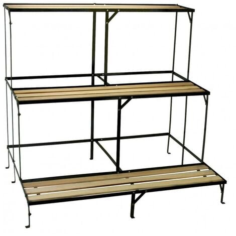 Etagère droite métal / bois pour plantes