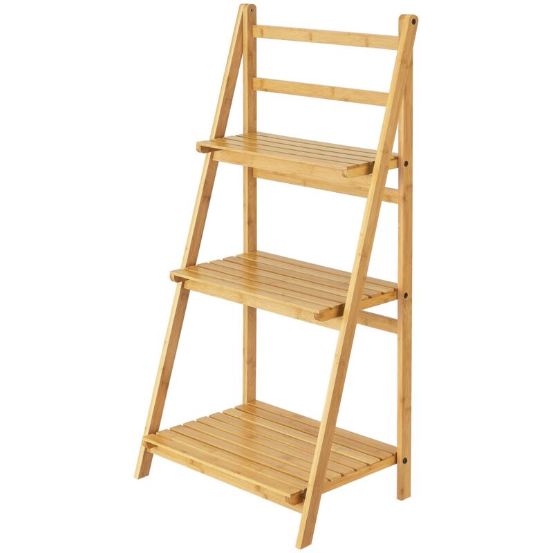 Tagère échelle à 3 niveaux en bambou 109 x 50,8 x 35 cm