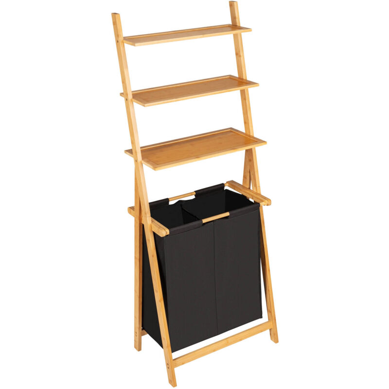 Étagère échelle avec panier à linge ECORI
