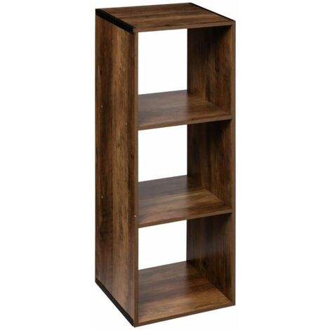 Étagère en bois coloris marron foncé - longueur 34 x Profondeur 32 x Hauteur 100 cm