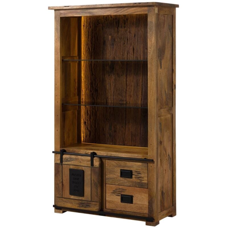 Étagère en bois de Manguier / Bois de récupération 100x45x175 naturel laqué RAILWAY LUX 165