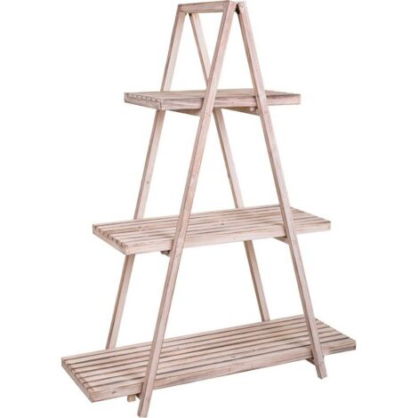 etagère en bois de sapin finition blanc lavé pour exposition élégante - blanc lavé bois naturel