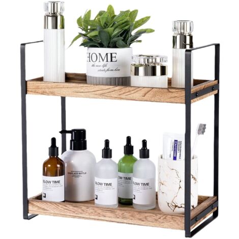 Etagère en bois pour salle de bain rangement pour articles de toilette bureau simple étagère en bois massif pour fleurs cuisine étagères à épices multi-couches
