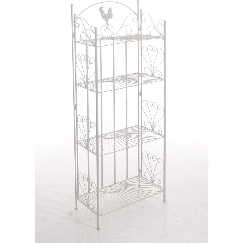 Bibliothèque décorative de l'étagère pliante avec 4 étagères de style rustique différentes couleurs Couleur : Blanc