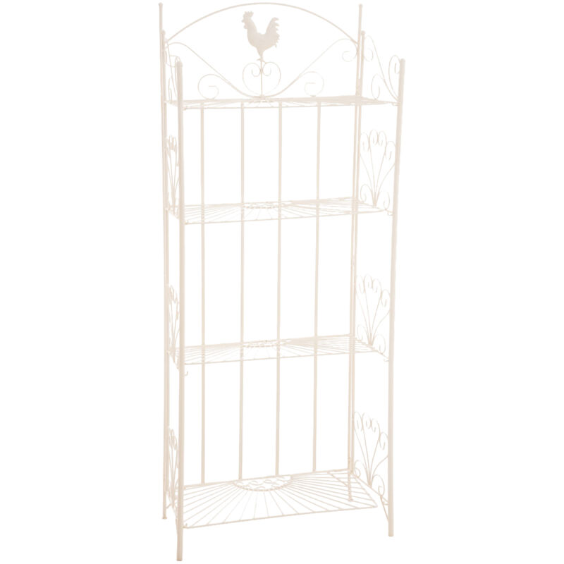 CLP - Bibliothèque décorative de l'étagère pliante avec 4 étagères de style rustique différentes couleurs Couleur : Crème