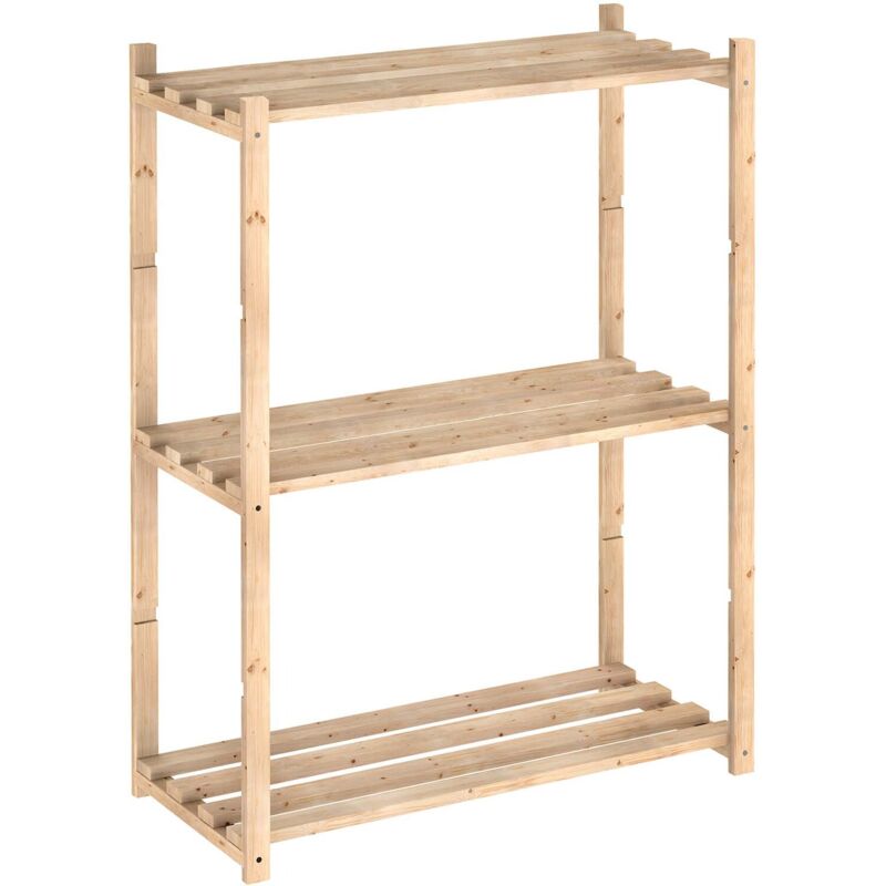 Astigarraga - Etagère 3 tablettes à lattes 88x65x30cm nc-3-30
