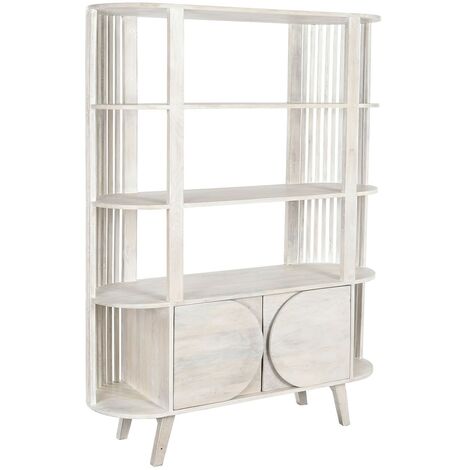 Etagère en manguier coloris blanc - Longueur 116 x Profondeur 40 x Hauteur 160 cm -PEGANE-