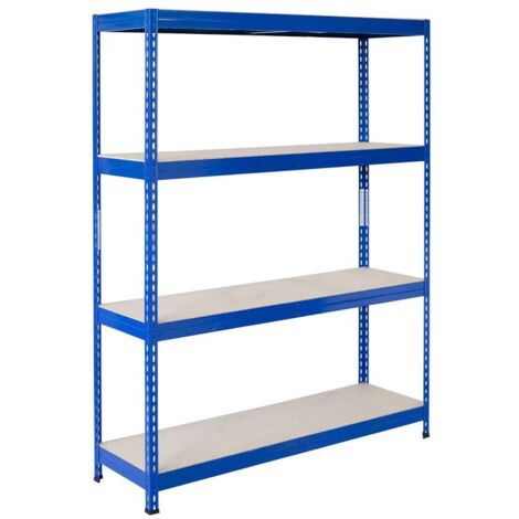 Étagère en métal 120 x 192 x 50 mm – 4 tablettes agglomérées – Charge maximale 220 kg par tablette – Rangement garage et atelier – Sélection Cazabox