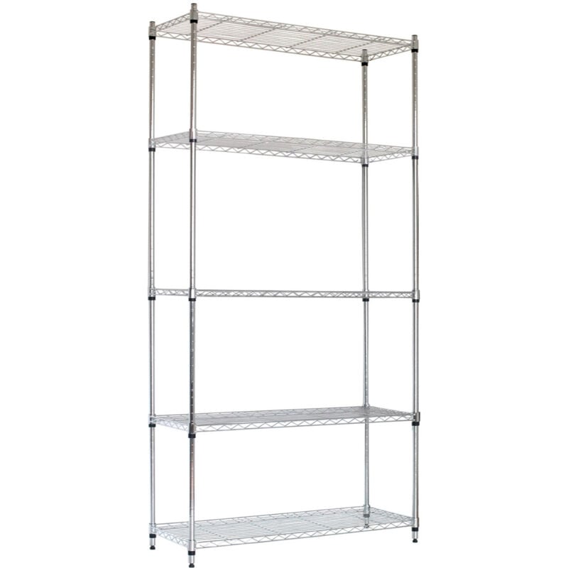 7h Seven House - Etagère en métal avec 5 étagères réglables 182.8x91.4x35.5cm 400Kg 7house