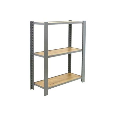 Étagère en métal gris nodi 3 étagères charge 200 kgs dim.1000x2400x300mm sans vis