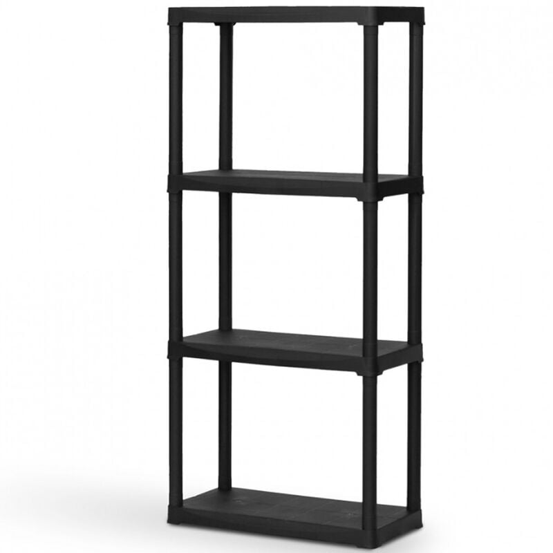 Artplast - tagère modulaire avec 4 baldas en plastique 60x30x133 cm. - Noir