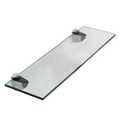 Etagère en verre 50x10CM + support Etagère de salle de bains Etagère miroir de bains Support de fixation
