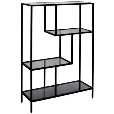 Étagère en Verre Fumé "Edison" 113cm Noir