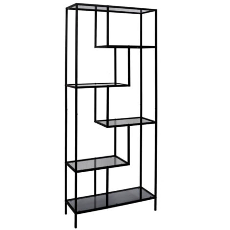Étagère en Verre Fumé "Edison" 180cm Noir
