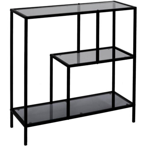 Étagère en Verre Fumé "Edison" 80cm Noir