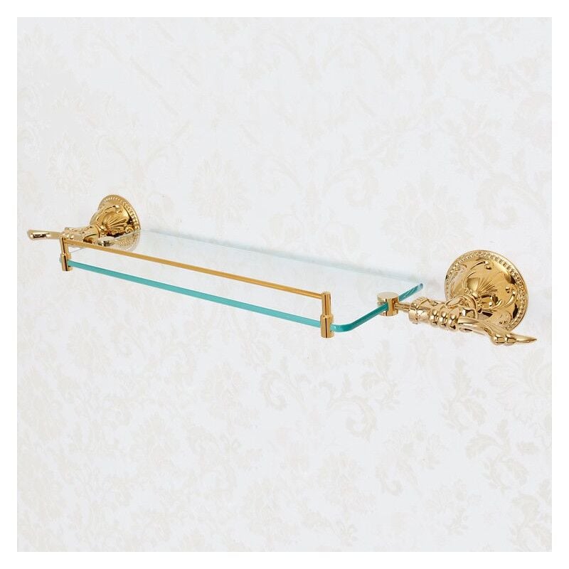 Étagère en verre style rétro en doré