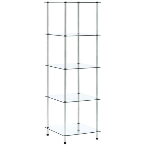 Etagère en verre trempé Solika – Élégance et polyvalence 132 cm-Transparent-Hauteur 132 cm