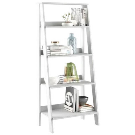 Etagère Escalier 4 Niches Blanche Largeur 61 Hauteur 140.3 Profondeur 40 cm