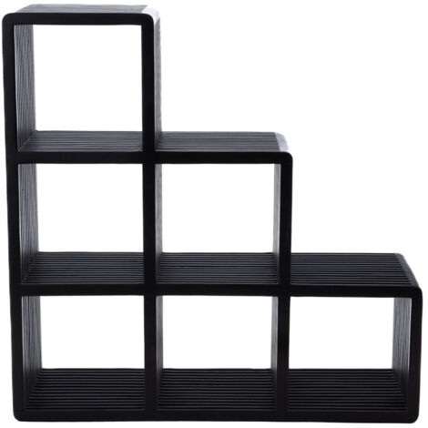 Etagère escalier 86x29x86 cm en teck recyclé noir
