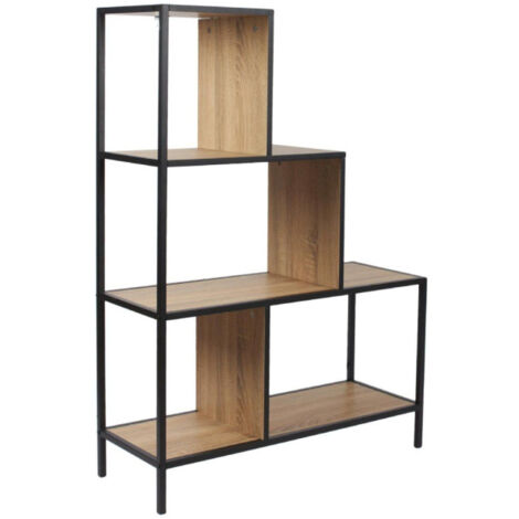 Étagère Escalier "Edison" 112cm Naturel & Noir