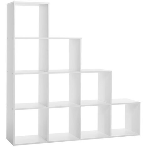 Etagère escaliers 10 cases blanc