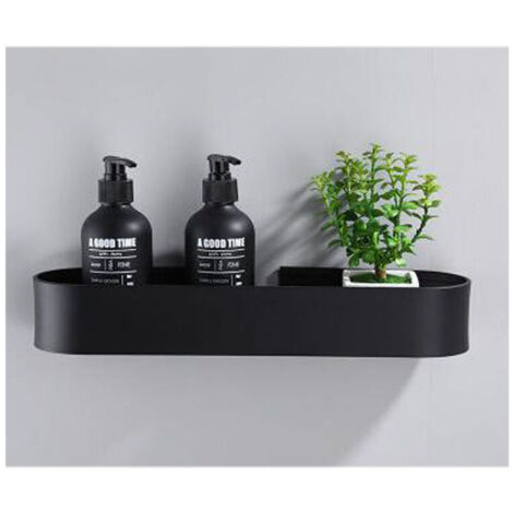 Etagère et rangement de douche Étagère de Douche Sans Perçage, Étagère Douche Salle de Bain Auto-adhésif Acier Inoxydable,30cm,noir