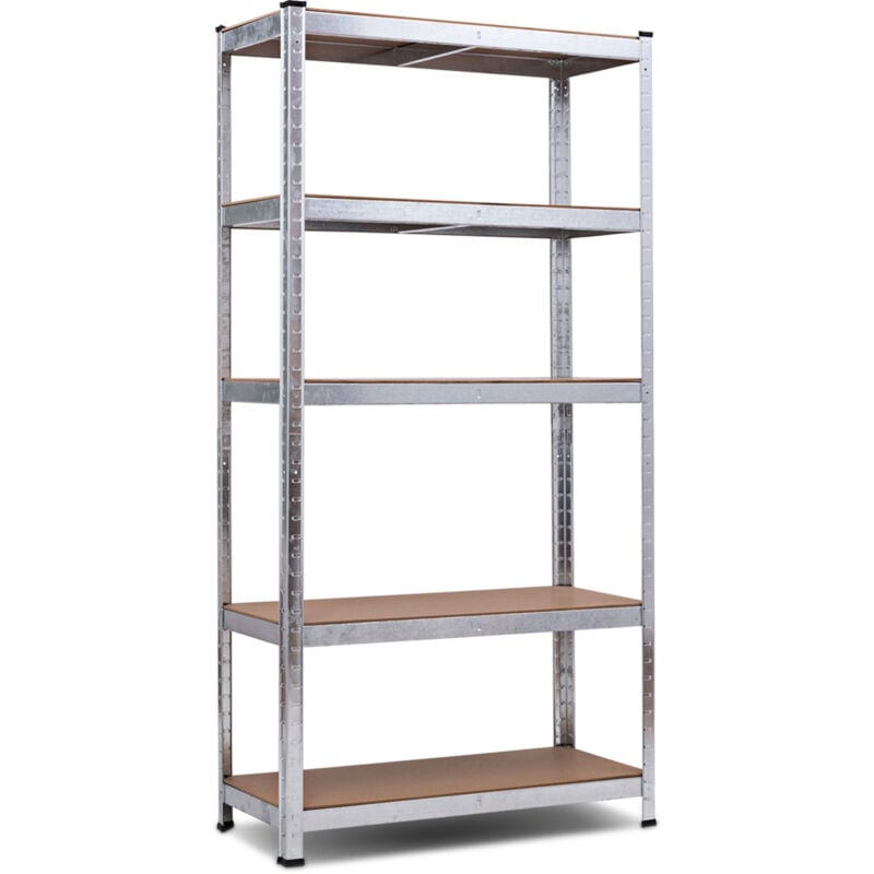 Etagère établi de garage à 5 niveaux charge max.175kg ajustable 90 x 40 x 180cm gris 200000596