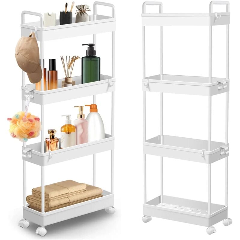 Day Plus - tagère Étagère de salle de bain Étagère à livres avec 4 étagères Étagère murale polyvalente