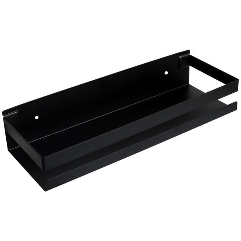 Tagère Étagère Douche Étagère Murale Salle de Bain Support Noir 20cm Rangement Acier Inoxydable