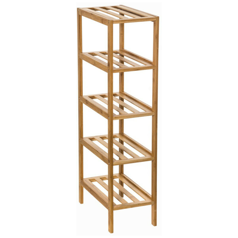 Etagère étroite salle bain Varia naturel bambou H77 cm