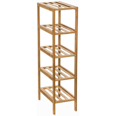 Etagère étroite salle bain Varia naturel bambou H77 cm