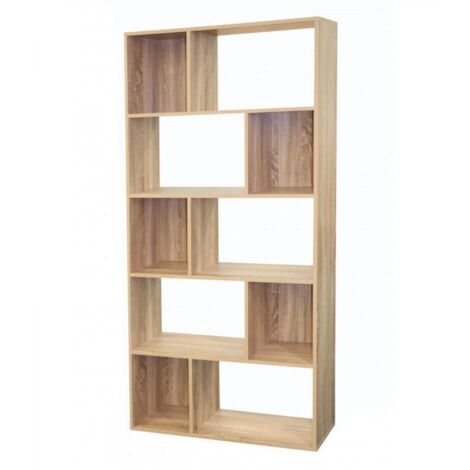 Etagère EVORA 10 casiers - Décore chêne - Bois MDF - 173 x 83 x H 173 cm - Livraison gratuite